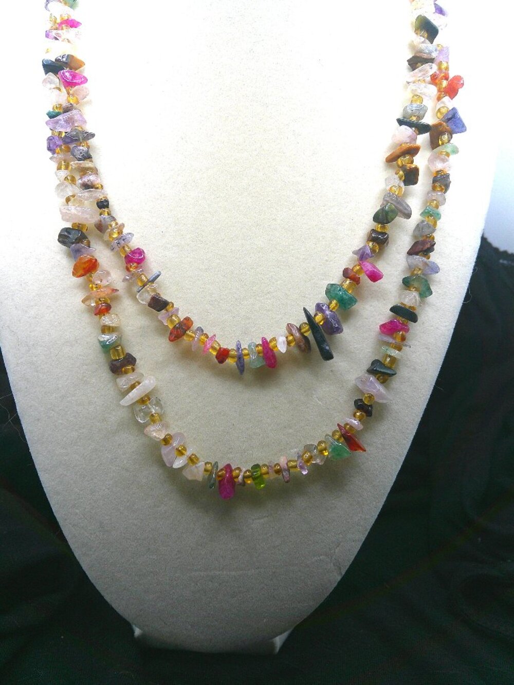 Vintage 34" Multi Stone Necklace